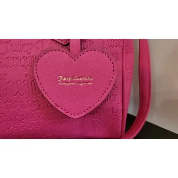 JUICY COUTURE Bag Speedy Satchel - Hot Pink & Matching Wristlet - Picture 10 of 16